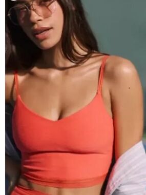 NWT BEYOND YOGA Spacedye Allure Lace High Cropped Tank Rashh Coral XS